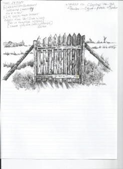 PenInkDrawing Wood Gate