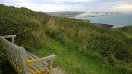 Our Bench with view of Seven Sisters, Seaford